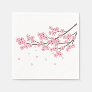 Serviette En Papier Branche japonaise de fleurs de cerisier Sakura