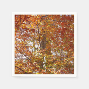Serviette En Papier Branches de feuilles orange Automne Nature