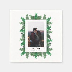 Serviette En Papier Branches de l'arbre d'hiver Mariage photo