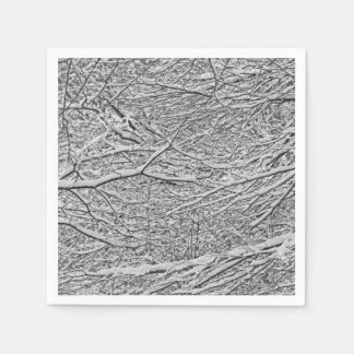 Serviette En Papier Branches de neige Papier Napkin