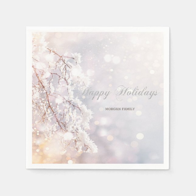 Serviette En Papier Branches de Pays des Merveilles d'Hiver (Devant)