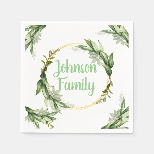 Serviette En Papier Branches d'olivier en fleurs (Devant)