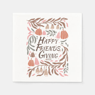 Serviette En Papier Branches, feuilles et citrouilles automne Friendsg