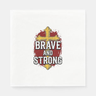 Serviette En Papier Brave et Fort Design de Chemise Vintage Croix_1