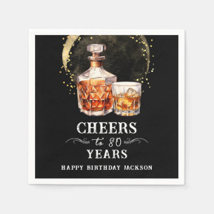 Serviette En Papier Bravo à 80 ans Whiskey