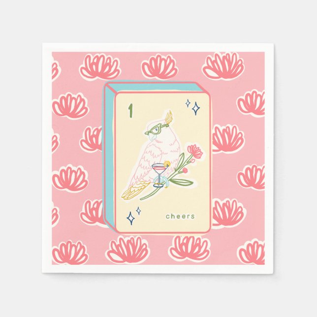 Serviette En Papier Bravo à Bird Bam Mahjong Papier Napkin (Devant)