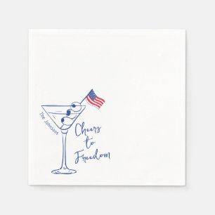 Serviette En Papier Bravo à la liberté 4 juillet verre Martini