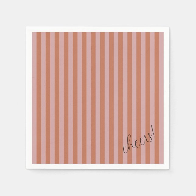 Serviette En Papier Bravo ! avec des rayures (Devant)