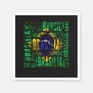 Serviette En Papier Brazil Flag Brasilia Cool Art Brazilian Patriotism
