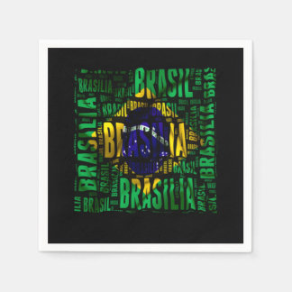 Serviette En Papier Brazil Flag Brasilia Cool Art Brazilian Patriotism