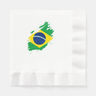 Serviette En Papier Brésil Drapeau Déchiré Fierté Nationale Sport Fans