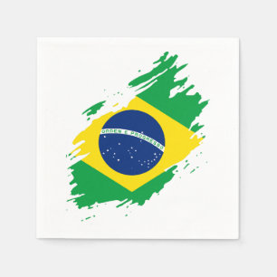 Serviette En Papier Brésil Drapeau Déchiré Fierté Nationale Sports