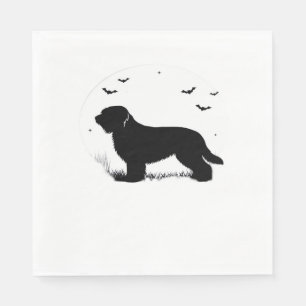 Serviette En Papier Briard Chien - Halloween Lune Silhouette surdimens