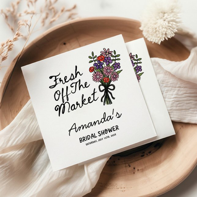 Serviette En Papier Bridal Shower Fresh Off The Market  (Créateur téléchargé)