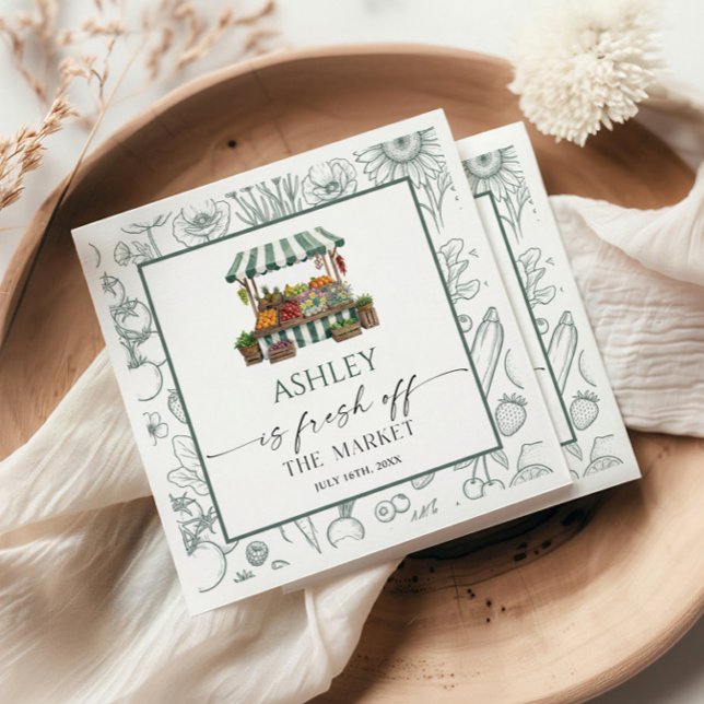 Serviette En Papier Bridal Shower Fresh Off The Market  (Créateur téléchargé)