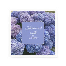 Bride, Baby shower serviettes violet, Blue Hydrang
