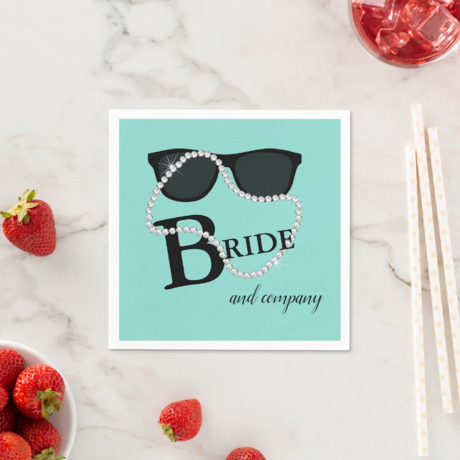 Serviette En Papier BRIDE Diamond Glam & Bling Tiara Party Douche (En situation)