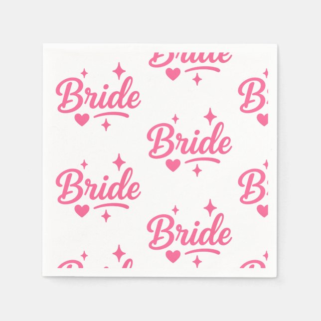 Serviette En Papier Bride Neon rose (Devant)