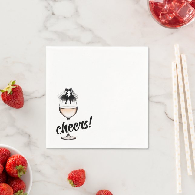 Serviette En Papier Brides Wedding Cheers (En situation)