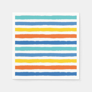 Serviette En Papier Bright Beach Striped Motif