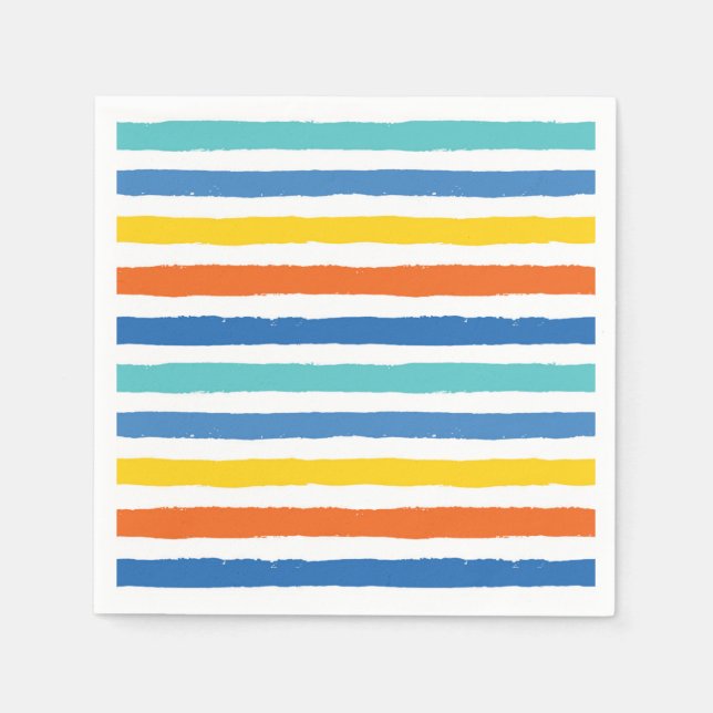 Serviette En Papier Bright Beach Striped Motif (Devant)