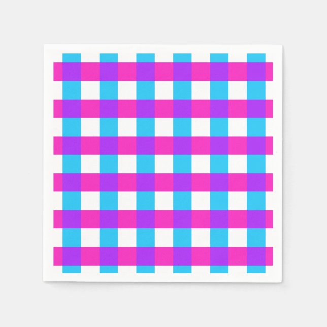 Serviette En Papier Bright Gingham Napkins (Devant)