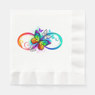 Serviette En Papier Bright infinity with rainbow butterfly