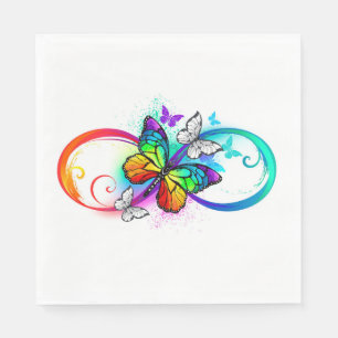 Serviette En Papier Bright infinity with rainbow butterfly