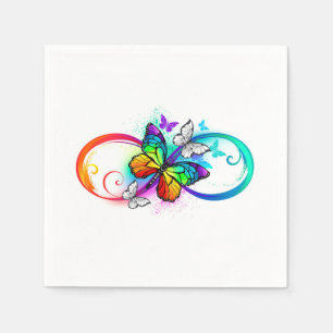 Serviette En Papier Bright infinity with rainbow butterfly