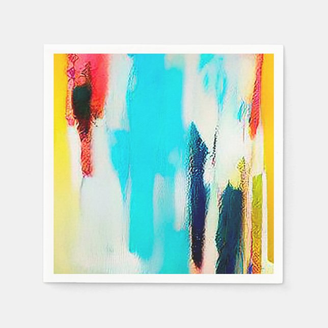 Serviette En Papier Bright Joyeux Colorful Art moderne Abstrait (Devant)