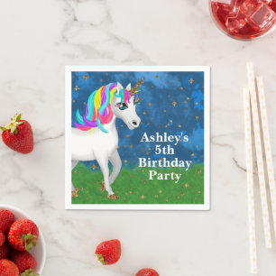 Serviette En Papier Bright Magic Unicorn 5e fête d'anniversaire