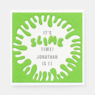 Serviette En Papier Bright neon green slime party