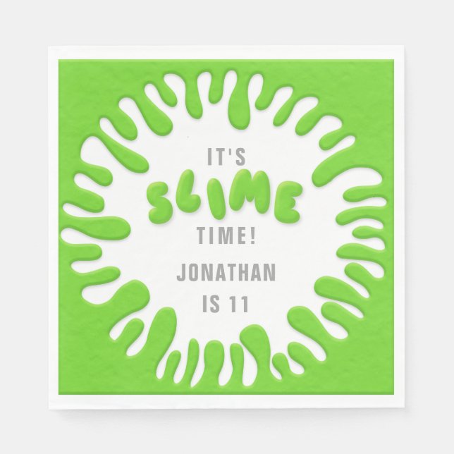 Serviette En Papier Bright neon green slime party (Devant)