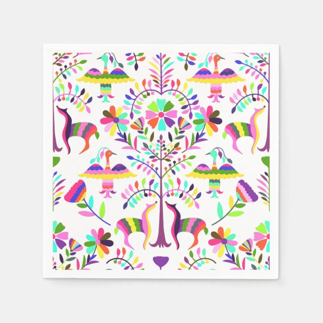 Serviette En Papier Bright Pastel Otomi Cocktail Napkins (Devant)