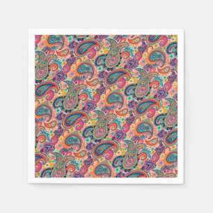 Serviette En Papier Bright Rainbow Paisley