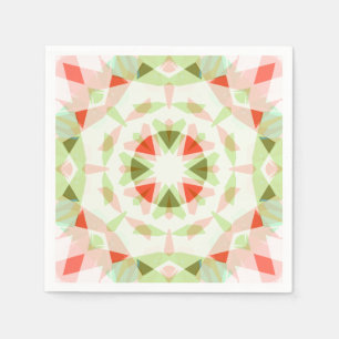 Serviette En Papier Bright Red Cute Green Rose Star Baby shower de fil