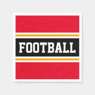 Serviette En Papier Bright Rouge Noir Blanc Jaune Frappe de FOOTBALL