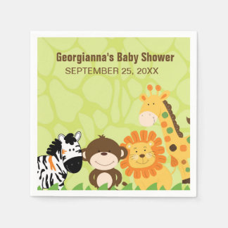 Serviette En Papier Bright Safari Animaux Custom Napkin