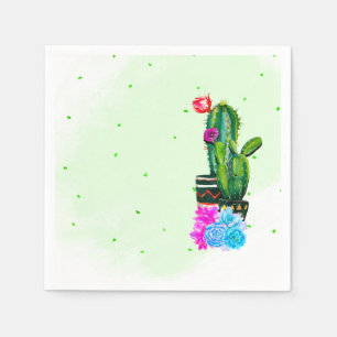 Serviette En Papier Bright Stripes Fiesta Succulents Cinco de Mayo