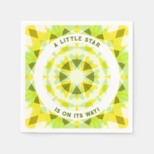 Serviette En Papier Bright Yellow Green Star Baby shower de révélation