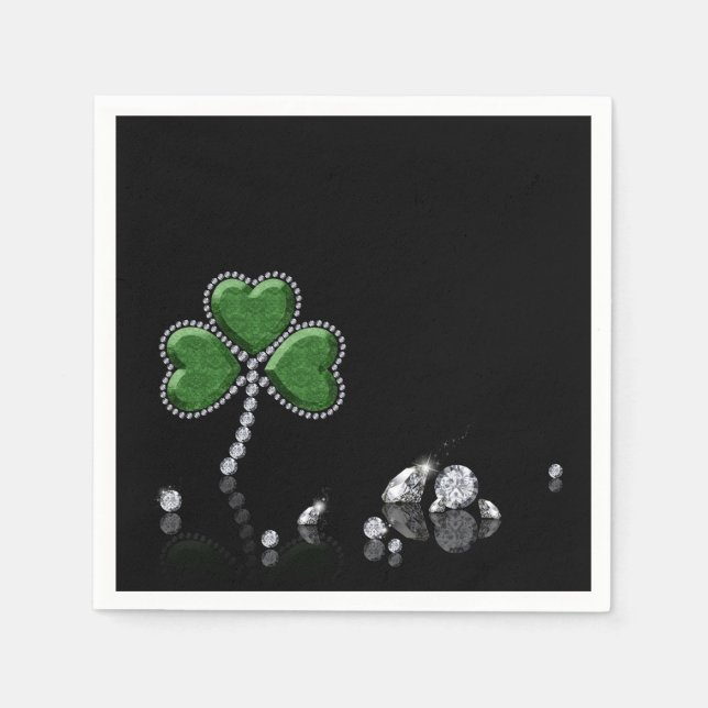 Serviette En Papier Brilliant Happy St. Patrick's Day Diamonds (Devant)