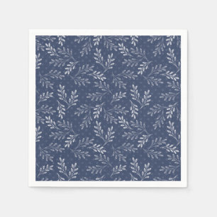 Serviette En Papier Brindilles blanches sur le bleu.