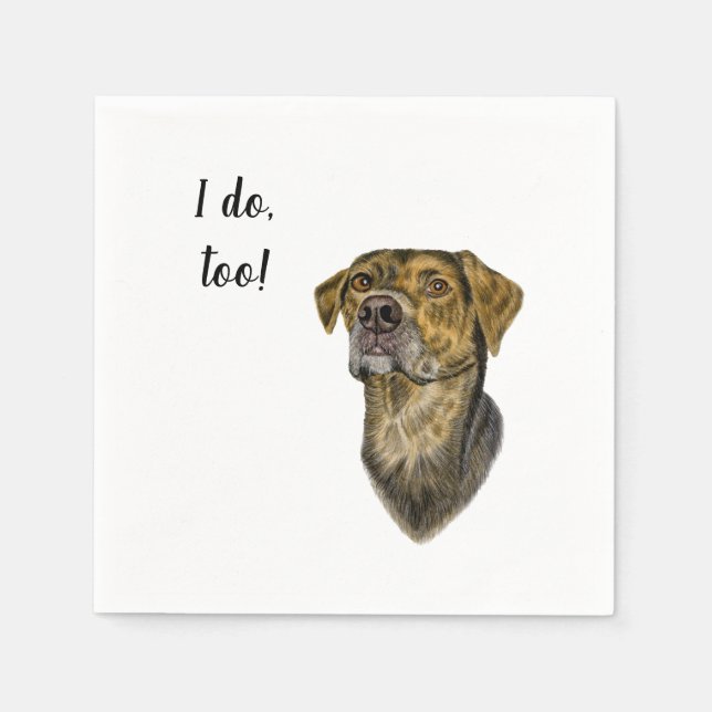 Serviette En Papier Brindle Chien Cocktail Personnalisé Napkin (Devant)