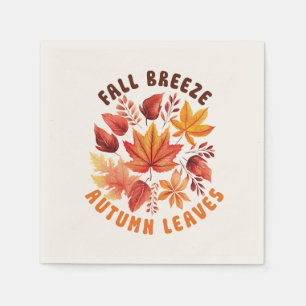 Serviette En Papier Brise D'Automne, Feuilles D'Automne - Charbon D'Au