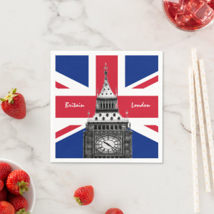 Serviette En Papier British Flag & Big Ben - Londres, Royaume-Uni /fan