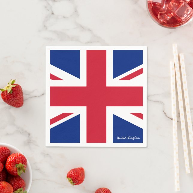 Serviette En Papier British Flag Napkins, Royaume-Uni /union jack (En situation)