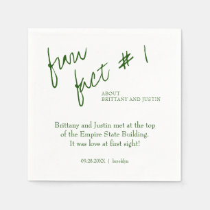 Serviette En Papier Brittany Modern Emerald Green Fun fait #1 Mariage