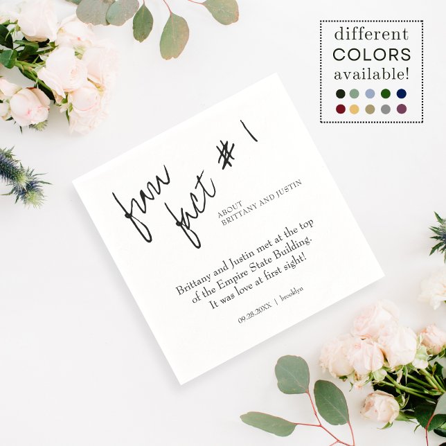 Serviette En Papier Brittany Simple Noir Blanc Fun Fact #1 Cocktail (Créateur téléchargé)