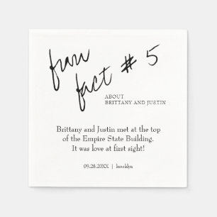 Serviette En Papier Brittany Simple Noir Blanc Fun Fact #5 Mariage