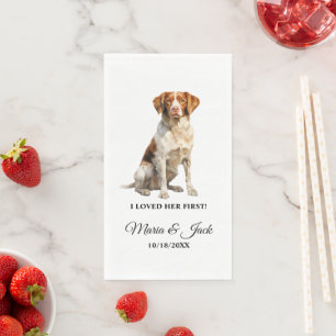 Serviette En Papier Brittany Spaniel Dog Dîner Mariage
